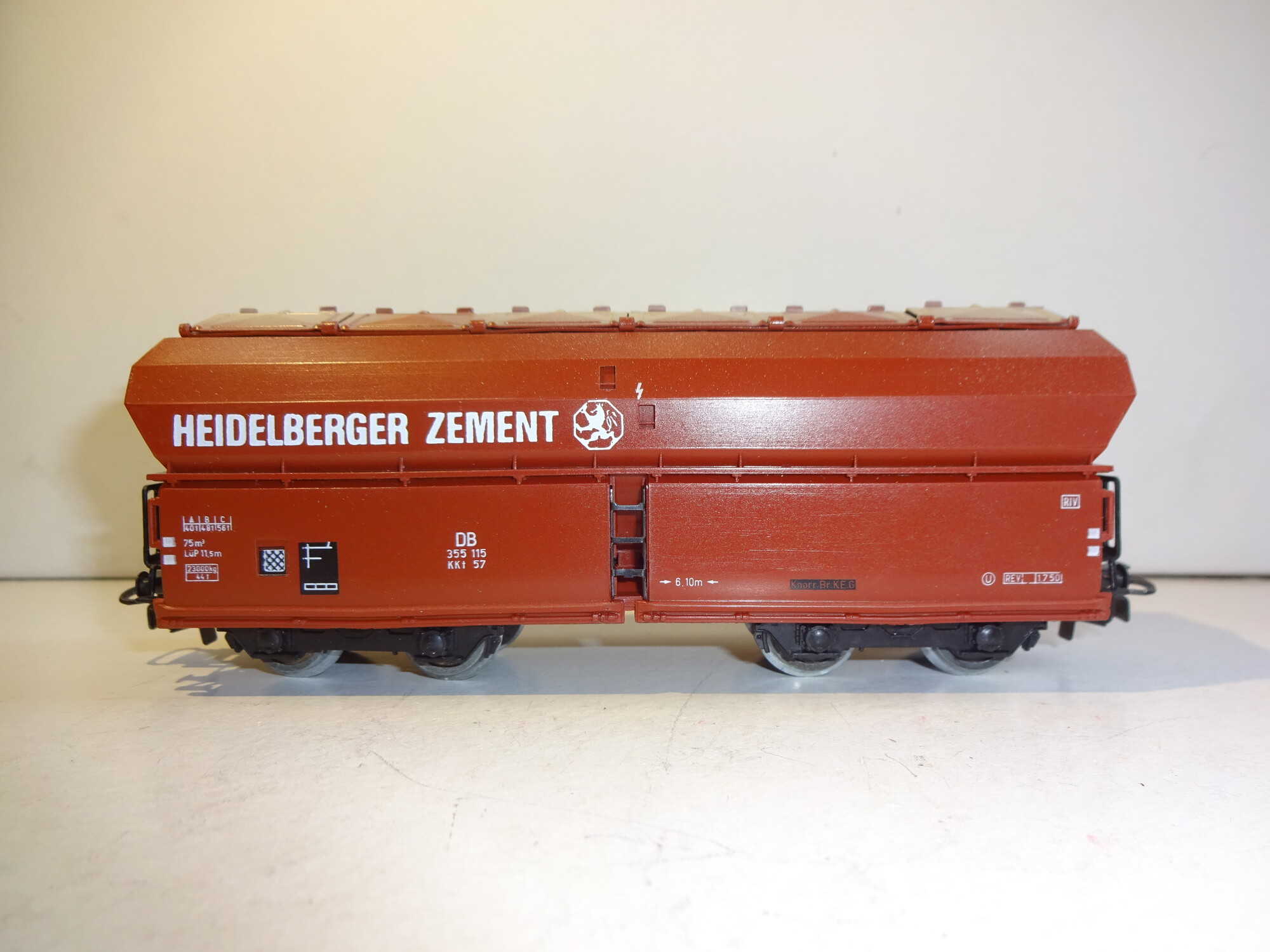 Märklin H0 DB Großgüterwagen mit Klappdeckeldach "Heidelberg Zement"