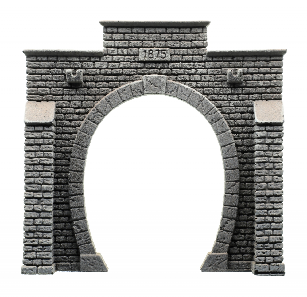 H0 Tunnel-Portal, 1-gleisig teinmauer