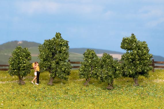 H0/TT Sträucher, grün, 5 St 