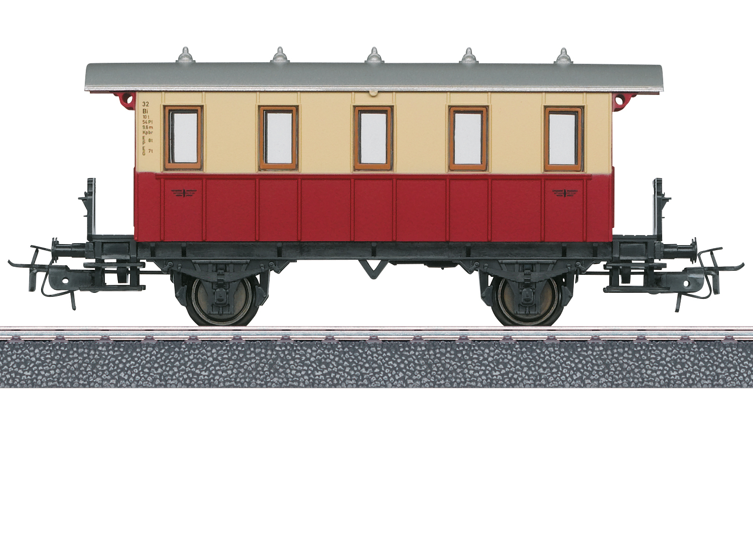 H0 Personenwagen rot/beige 