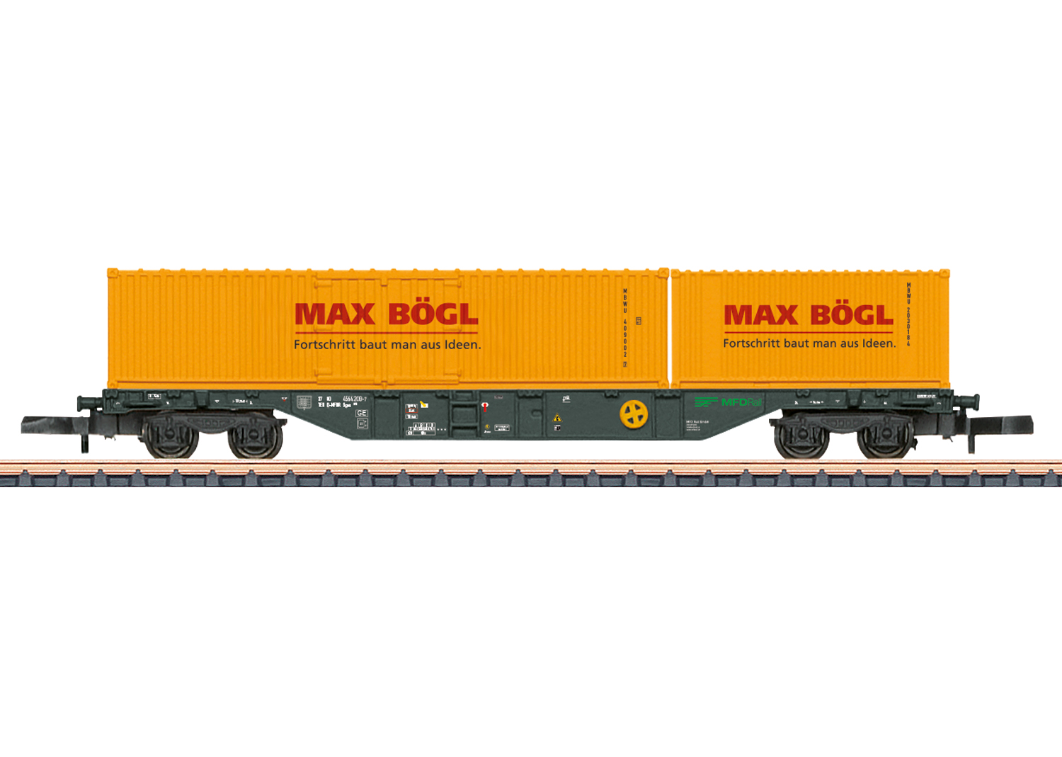 Containertragw.MFD-Rail Containertragwagen Sgns mit Containern