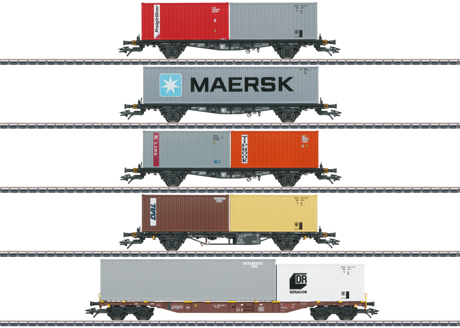 Containerwagen-Set(5 Wagen)DB Container-Tragwagen-Set