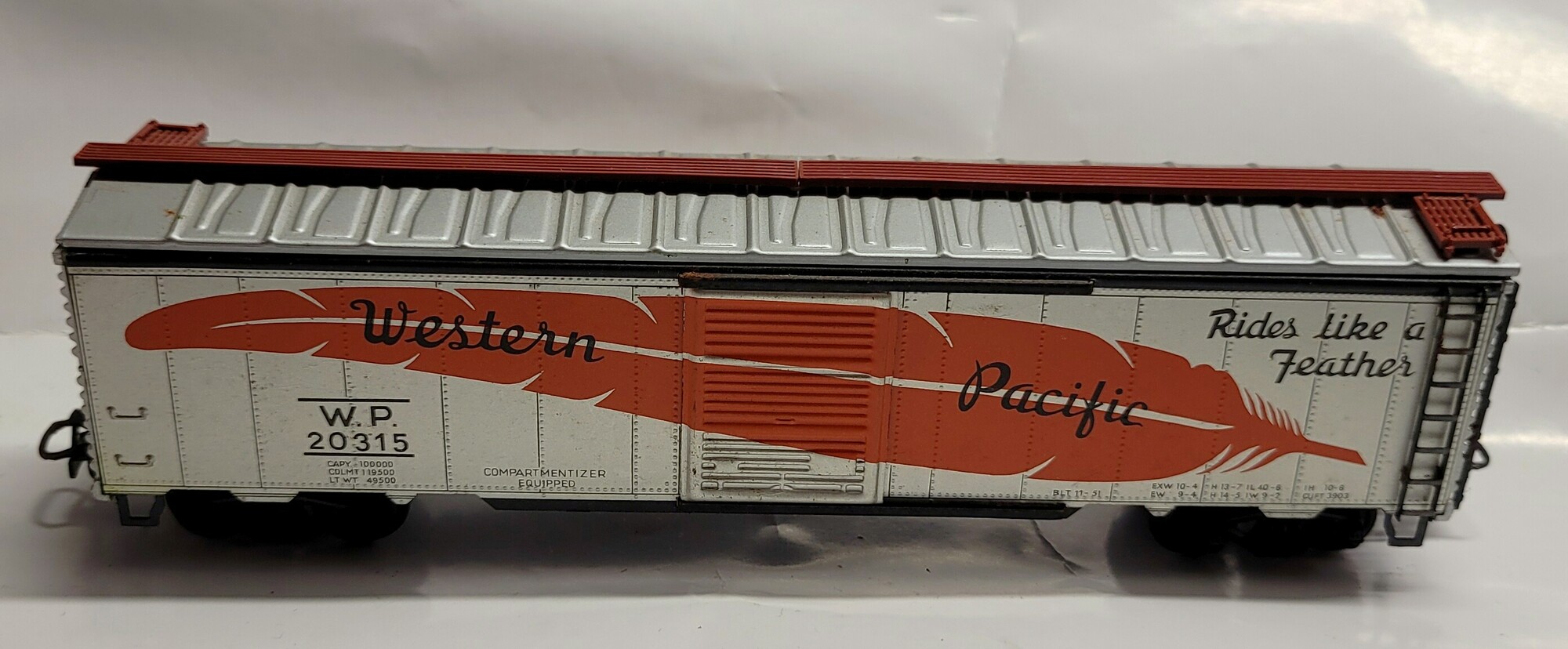 Märklin H0 USA-Box Car der Western Pacific, Blech-Gehäuse, Aufschrift Western Pacific W.P. 20315